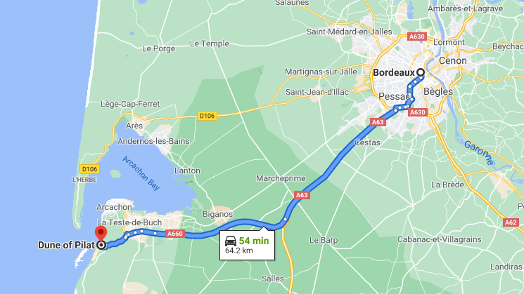 découvrez la distance à parcourir pour visiter la dune du pilat, la plus haute dune de sable d'europe, et préparez votre excursion inoubliable au cœur du bassin d'arcachon.